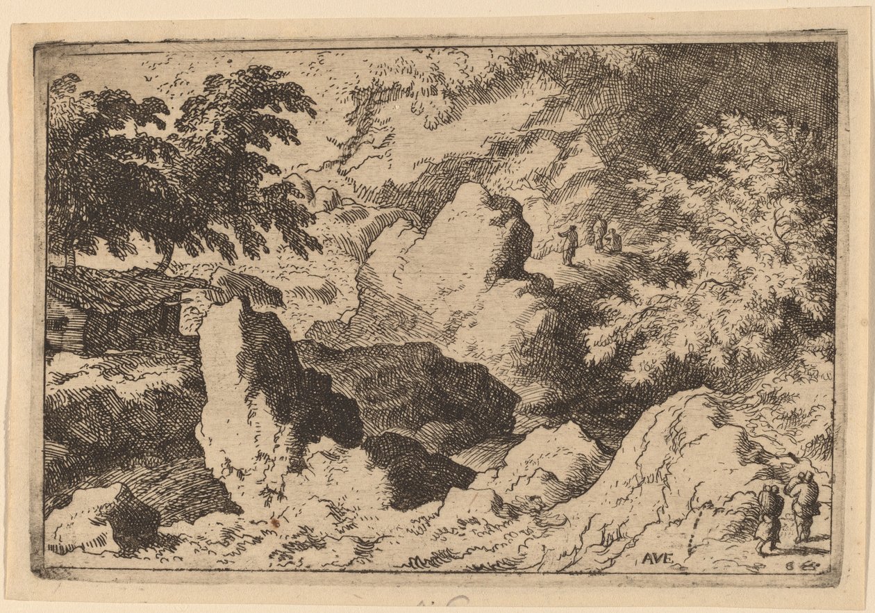 Three Men on a Rock by Allart van Everdingen