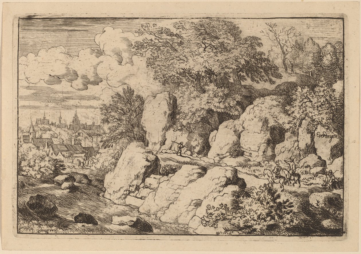 Two Horsemen on a Rocky Path, probably c. 1645-1656 by Allart van Everdingen