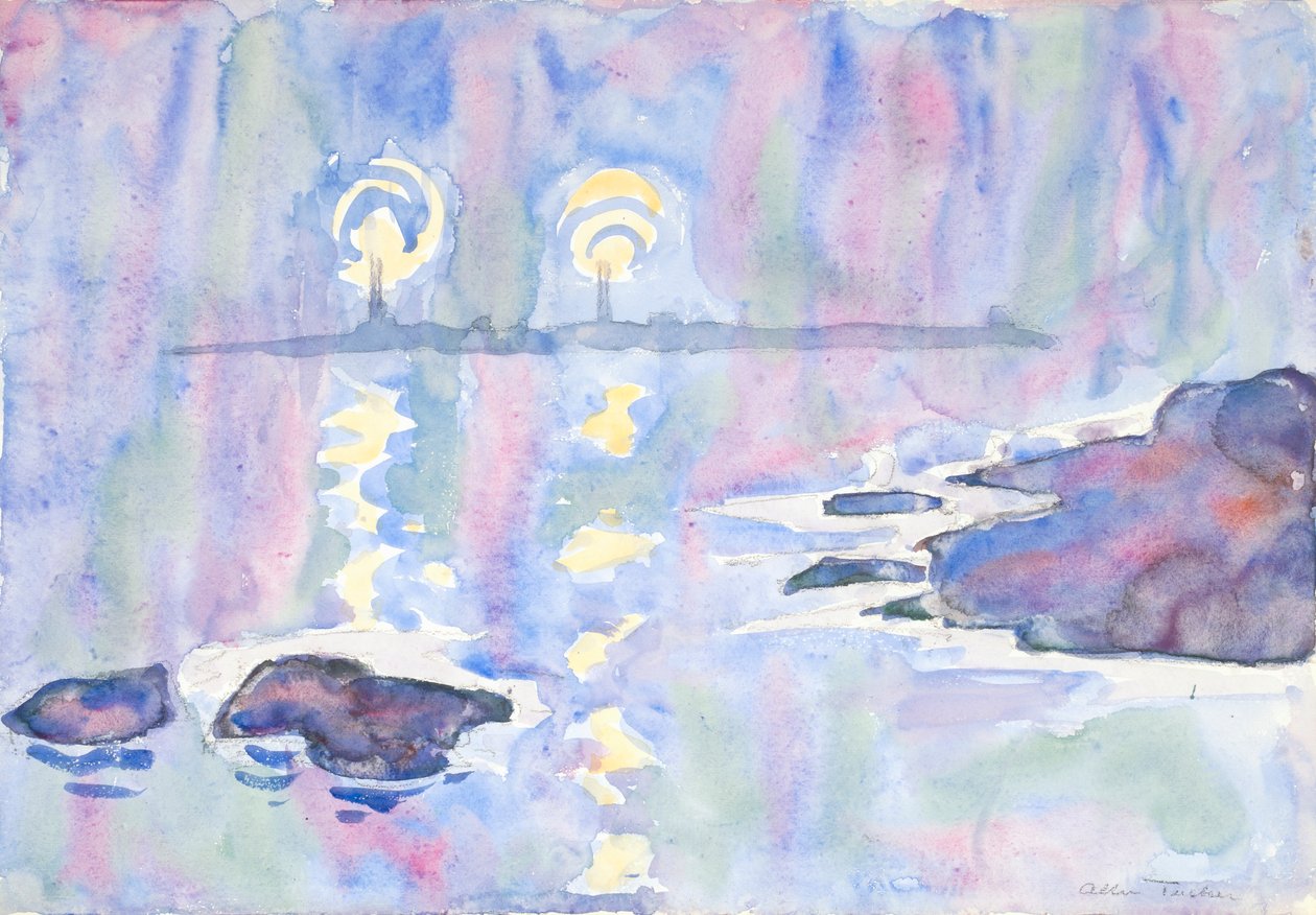 Watercolor no. 73, Blue and Lavender, 1928 by Allen Tucker