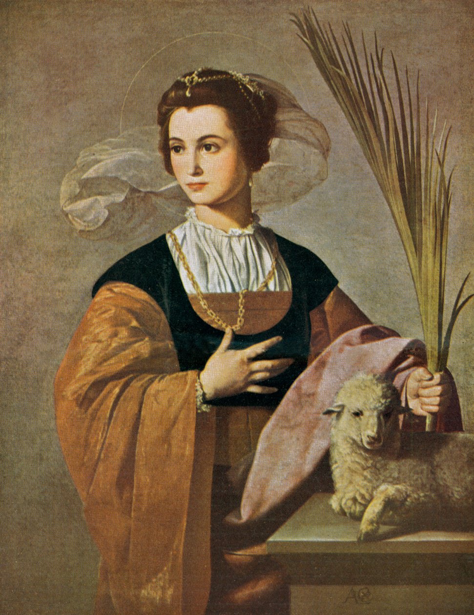 Saint Agnes by Alonso Cano