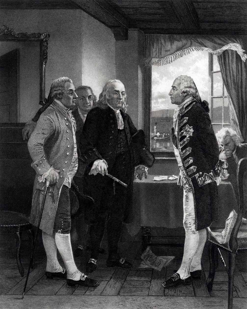 The Peace Conference on Staten Island, Interview between Lord Howe and the Committee of Congress, 11th September 1776 by Alonzo Chappel