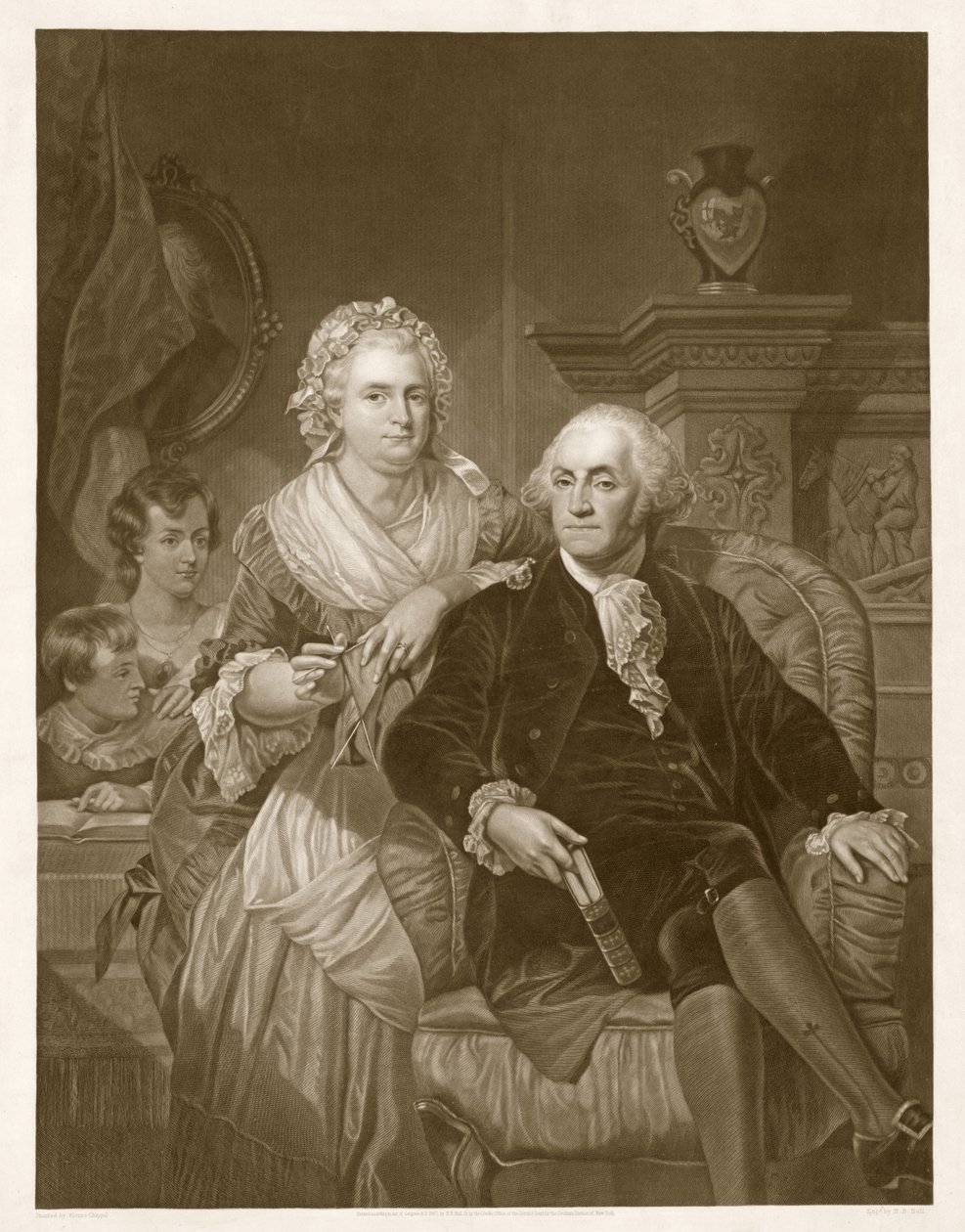 Washington at Home, pub. 1867 by Alonzo Chappel