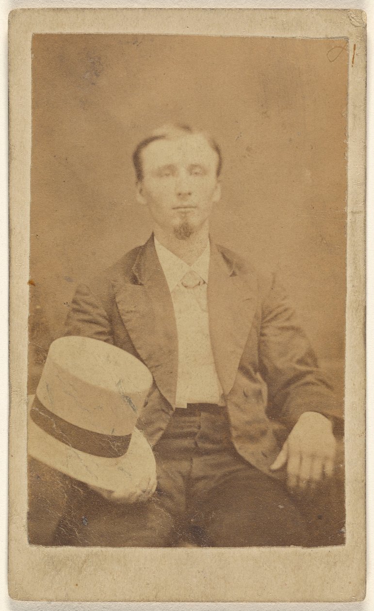 Unidentified Man with Goatee Holding a Top Hat by Alphesu M. Lyons