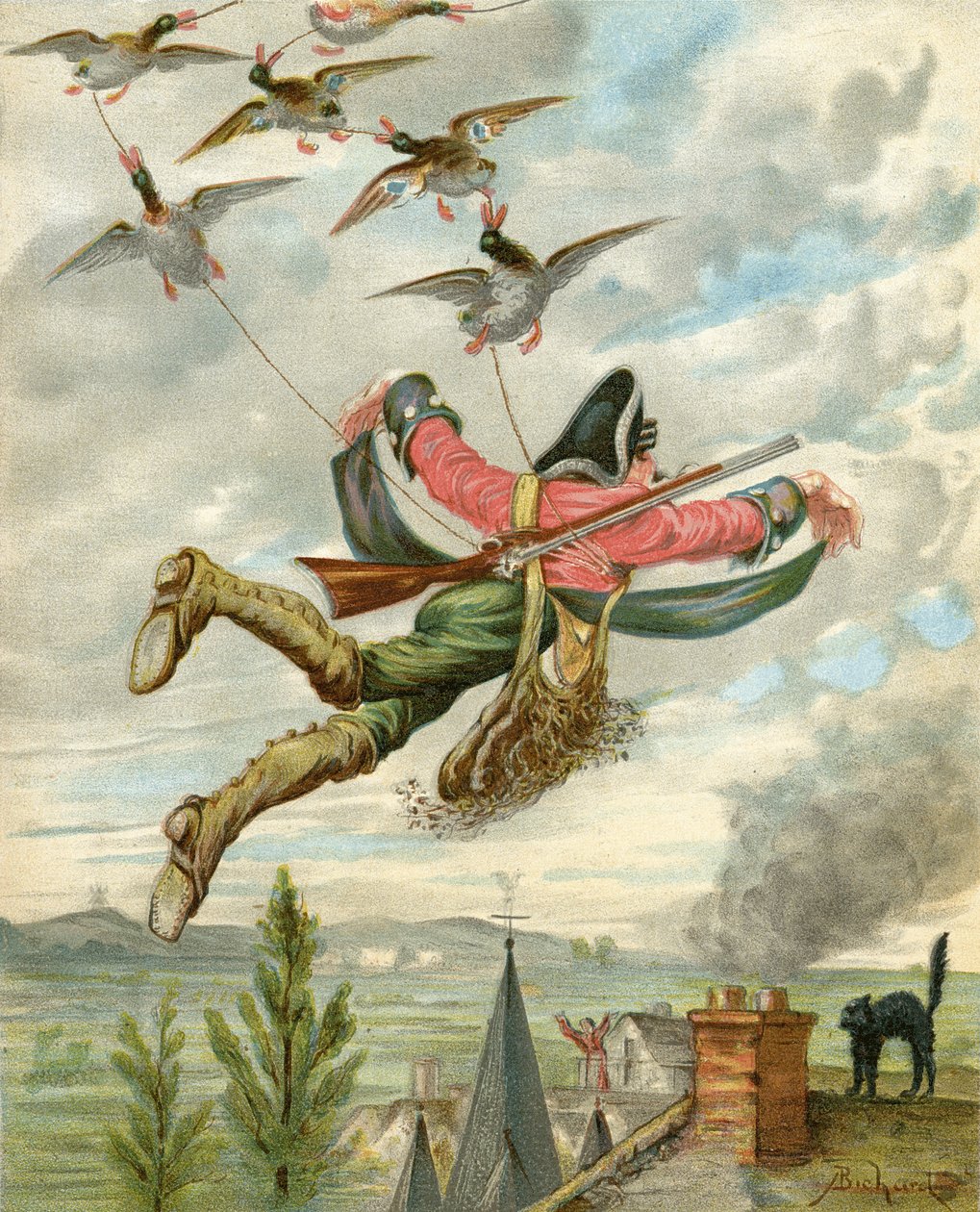 Lifted from earth by ducks, from 