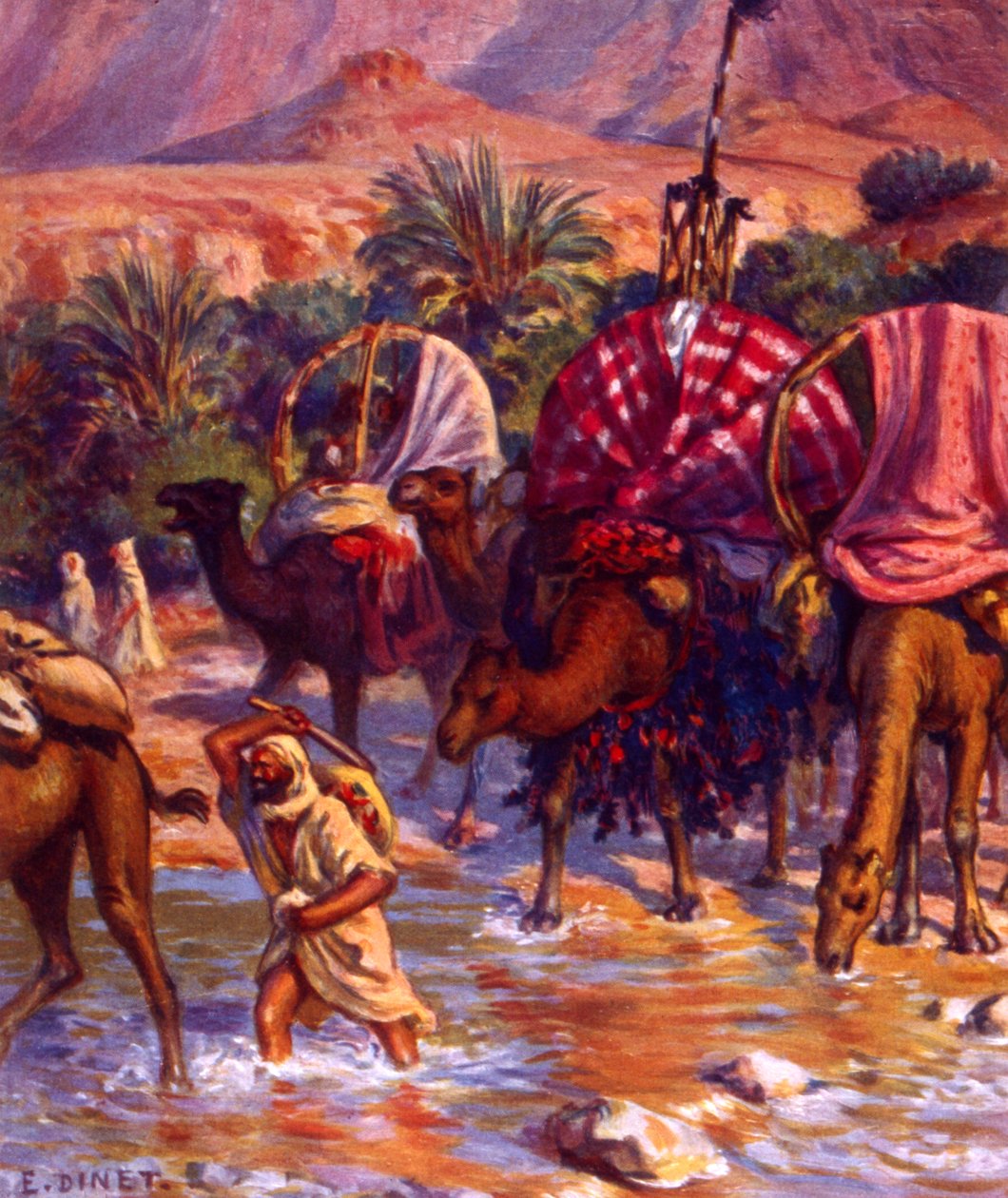 Group of Arab Nomads in the desert by Alphonse Etienne Dinet