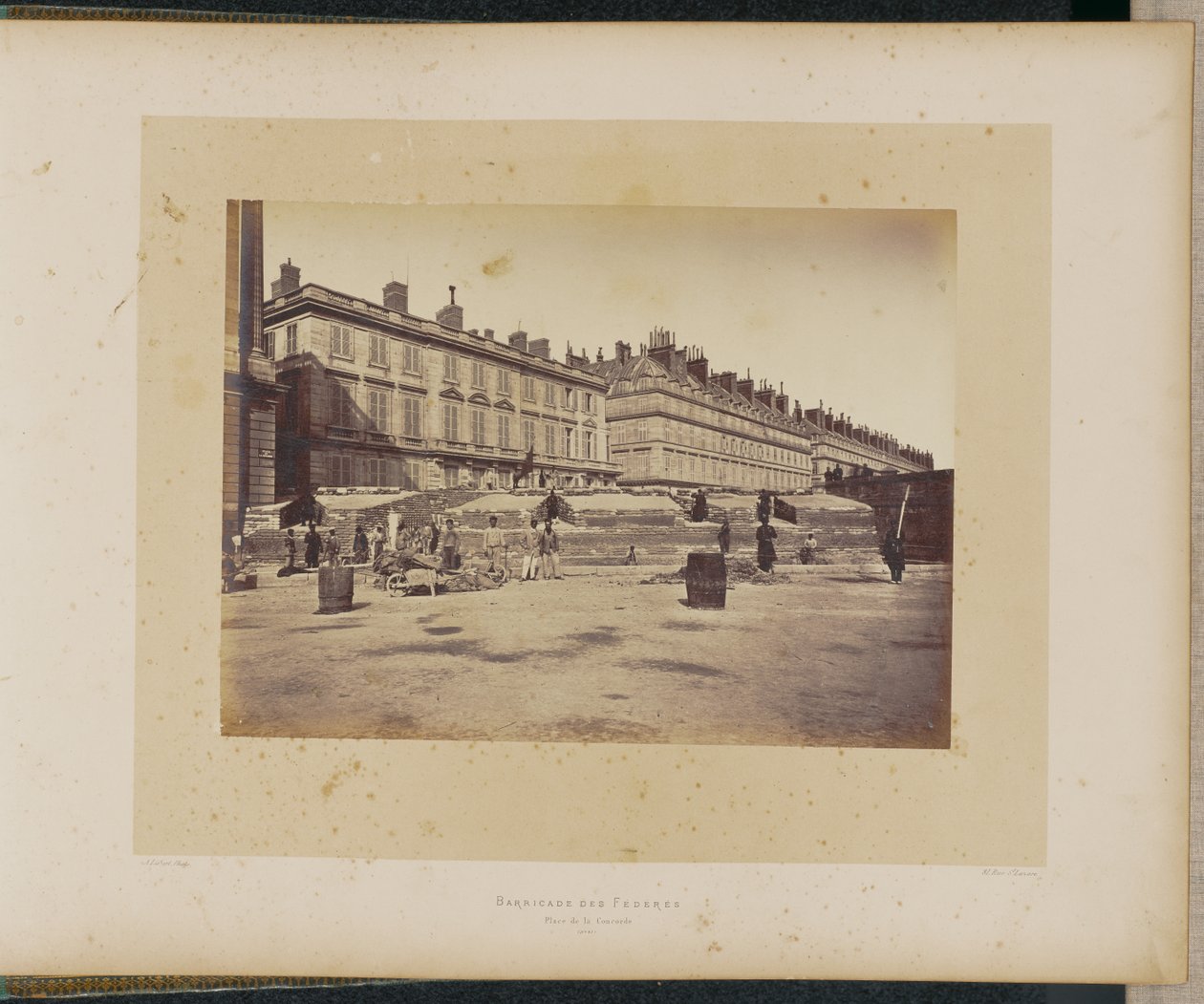 Barricade of the Federates, Place de la Concorde. by Alphonse J. Liébert