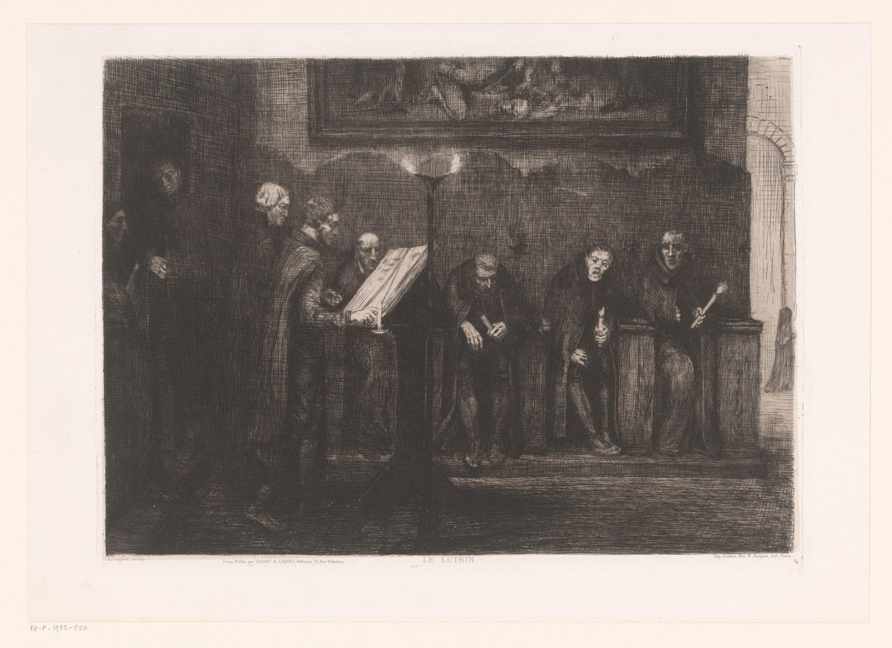 Eight Men Around a Lectern by Alphonse Legros