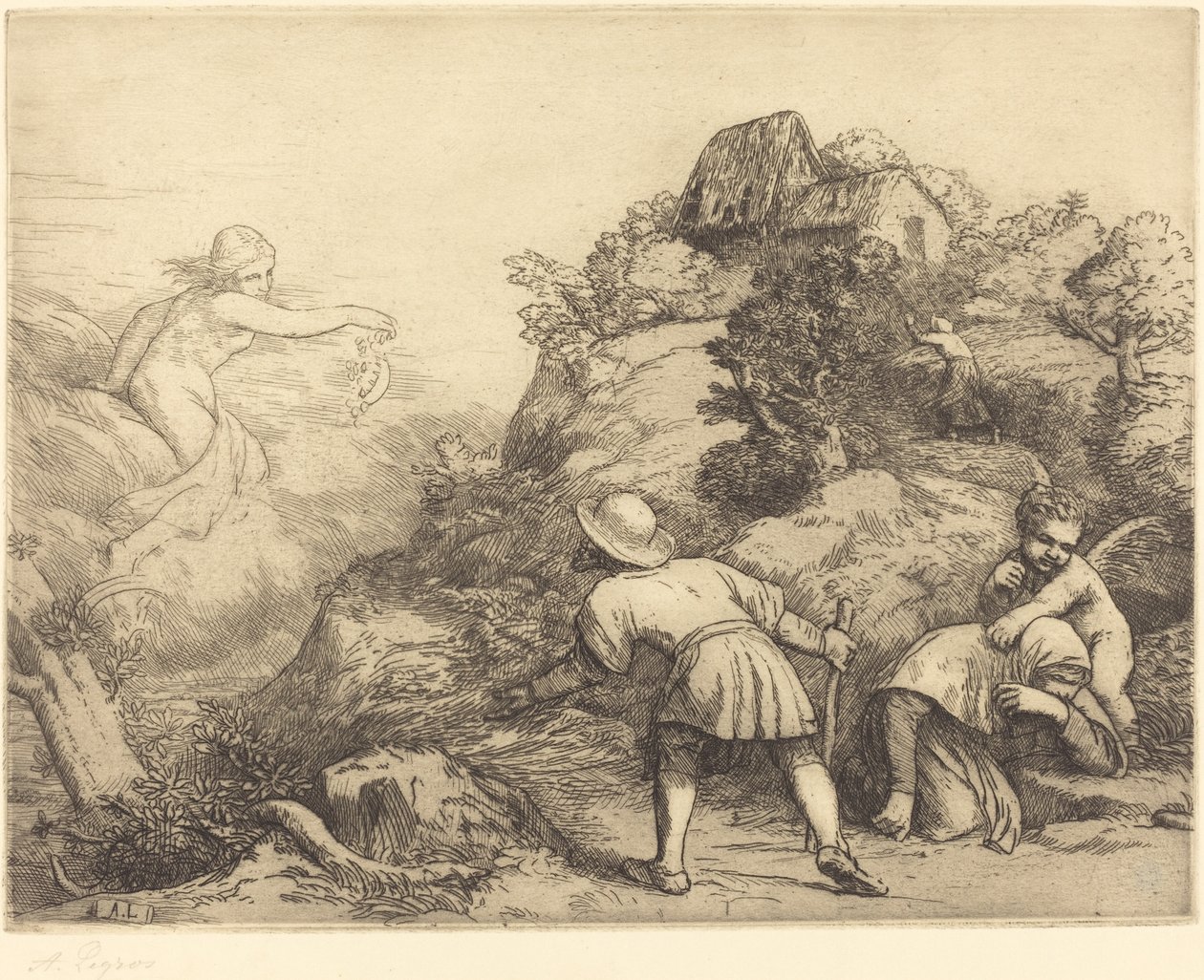 Allegory of the Peasant and Fortune by Alphonse Legros