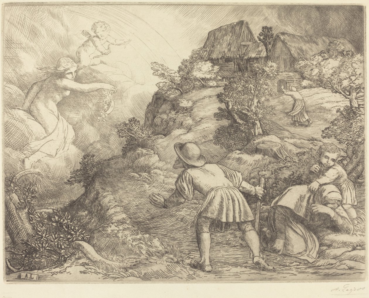 Allegory of the Peasant and Fortune by Alphonse Legros