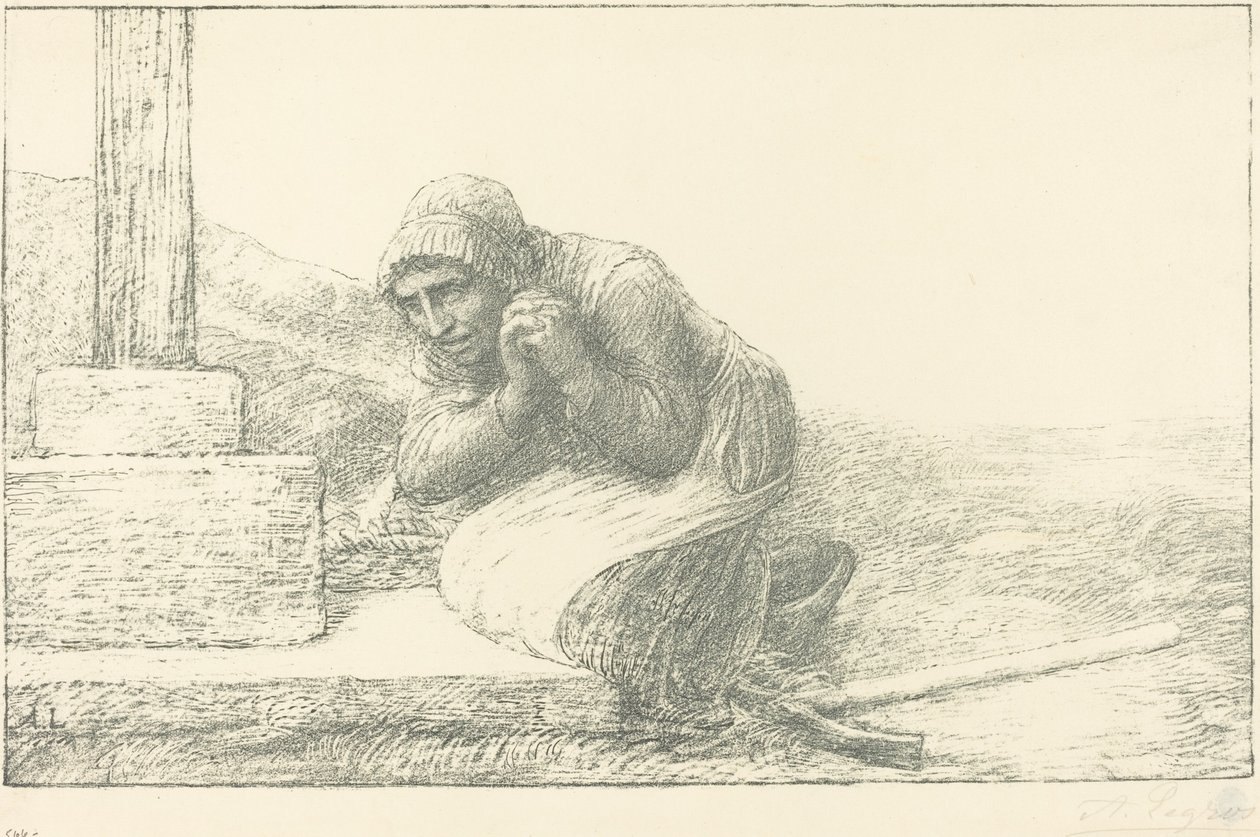 At the Foot of the Cross by Alphonse Legros