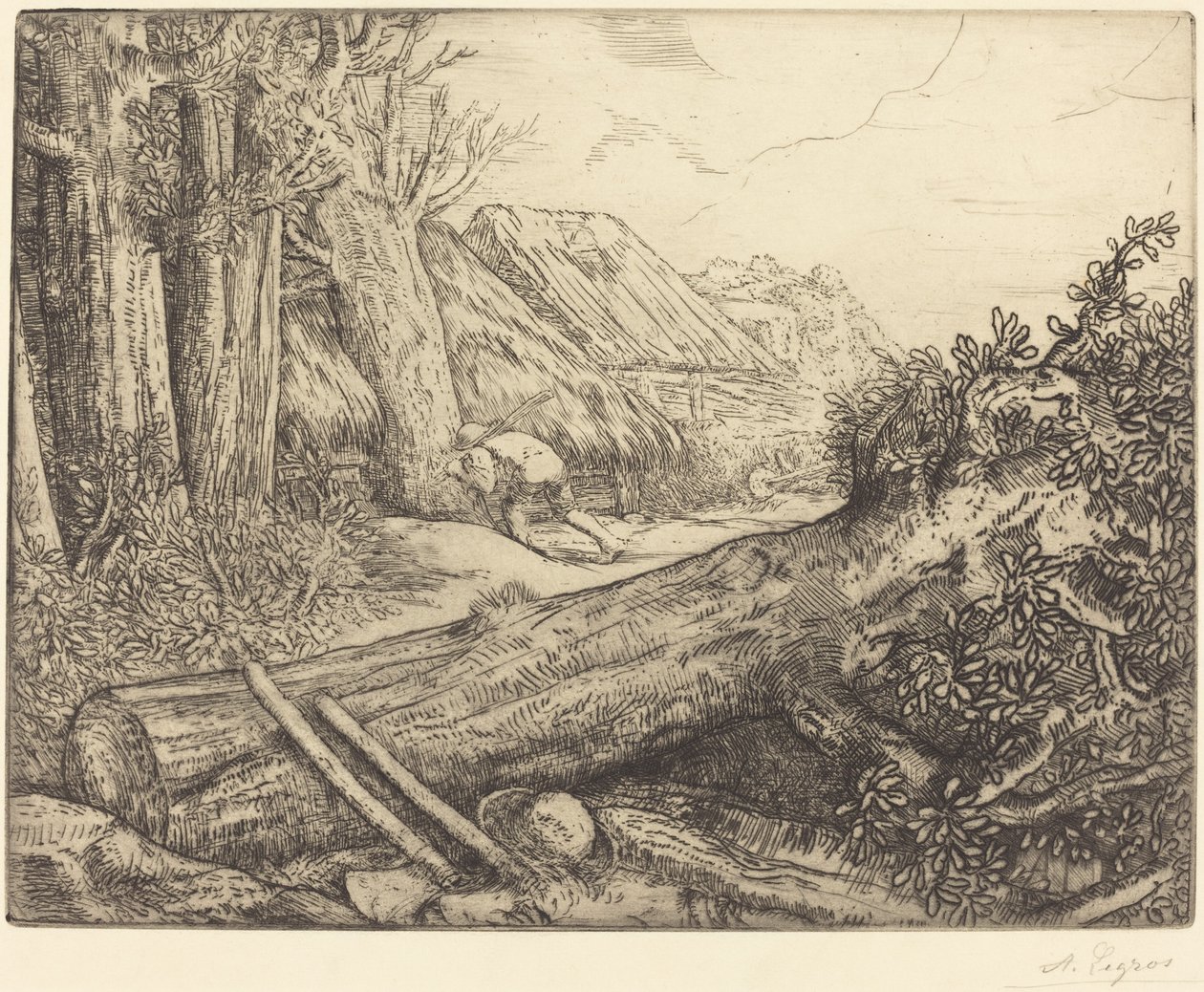 At the Home of the Woodcutters by Alphonse Legros