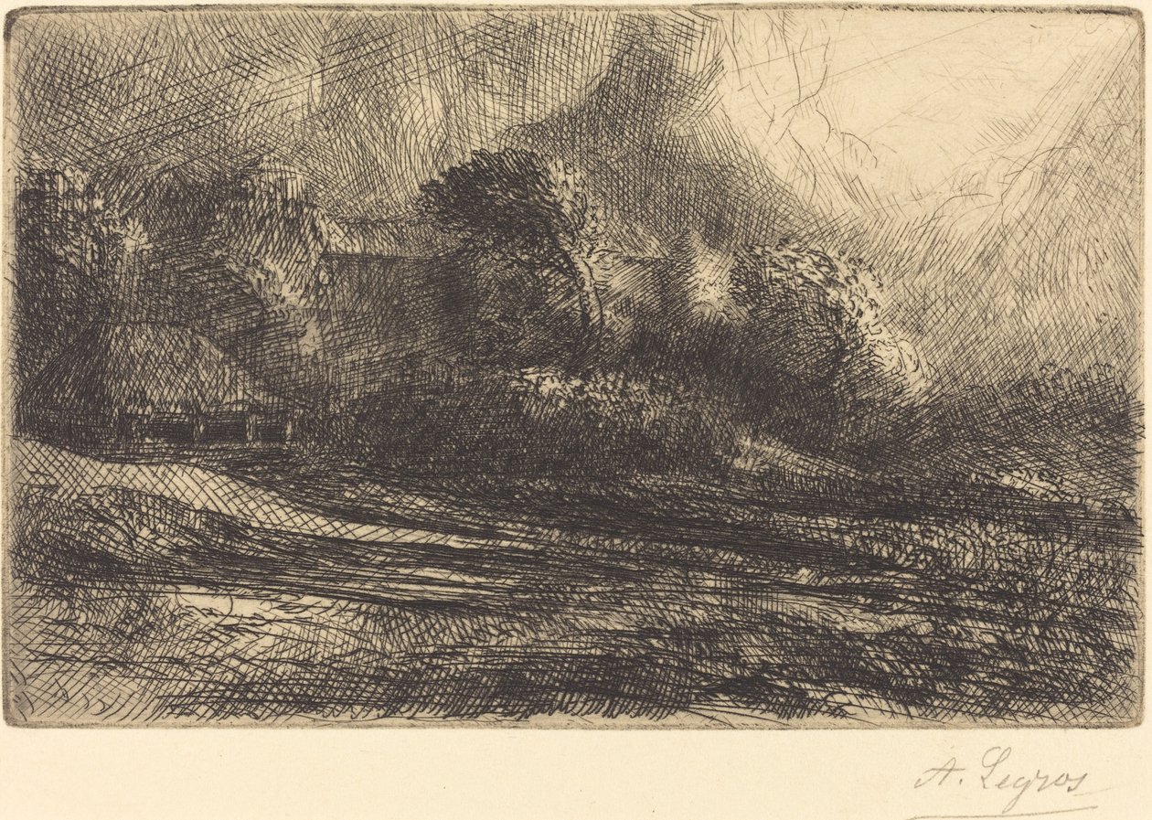 Chailli Seen in a Storm by Alphonse Legros