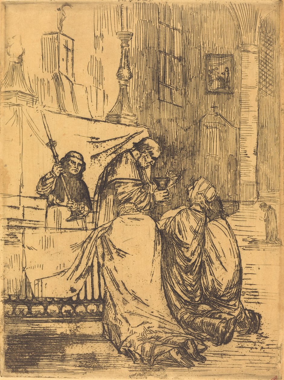Communion in the Church of Saint Medard by Alphonse Legros
