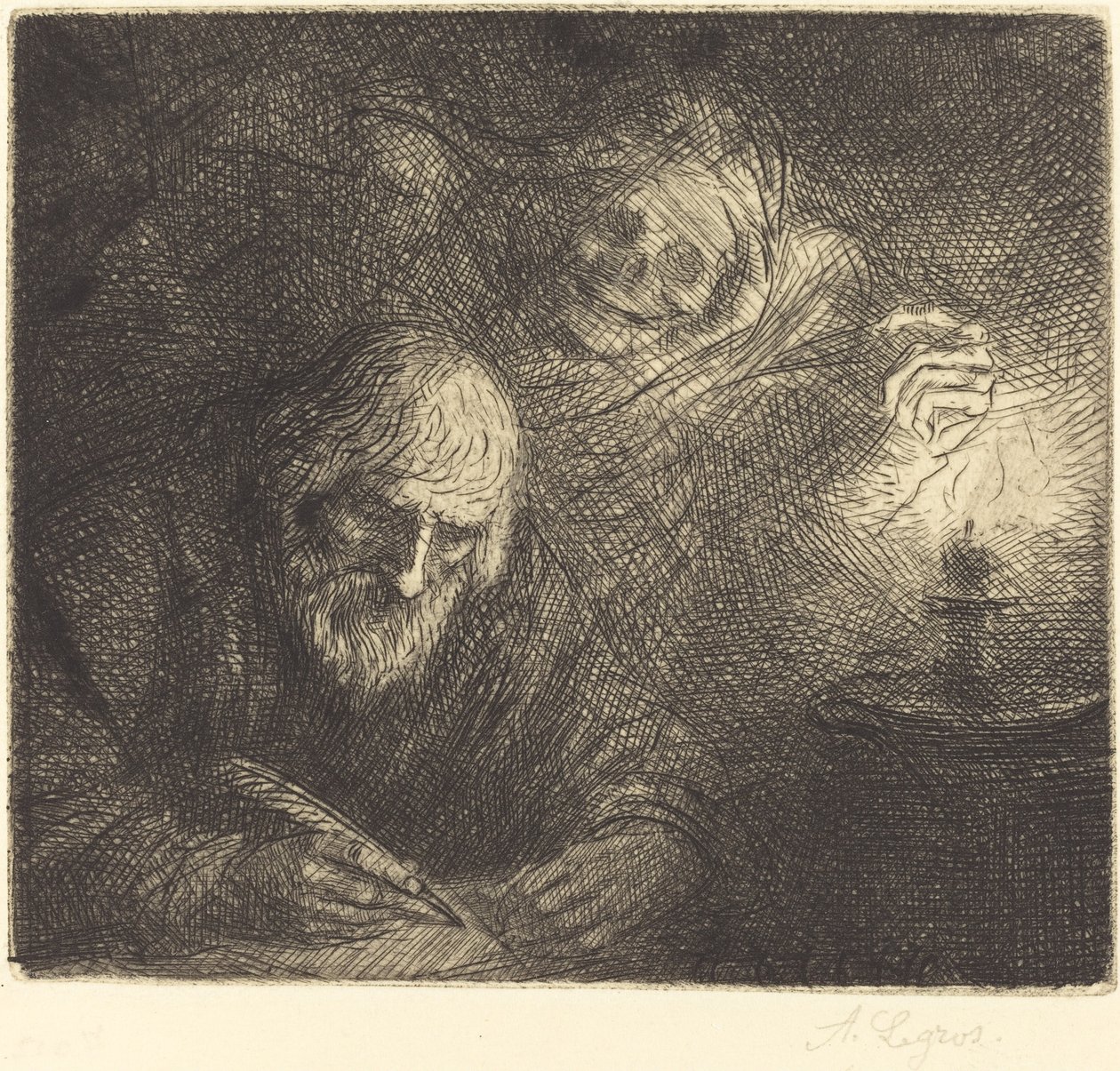 Death and the Philosopher by Alphonse Legros