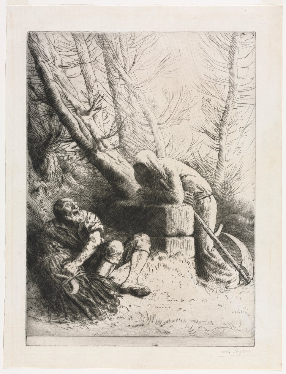 Death and the Woodcutter, 1881 by Alphonse Legros