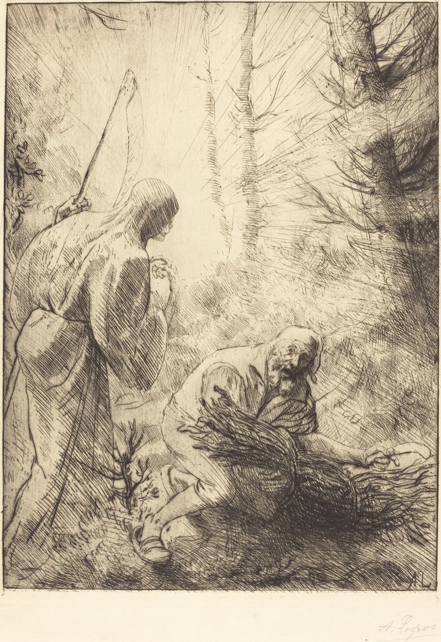 Death and the Woodcutter, 2nd Plate by Alphonse Legros