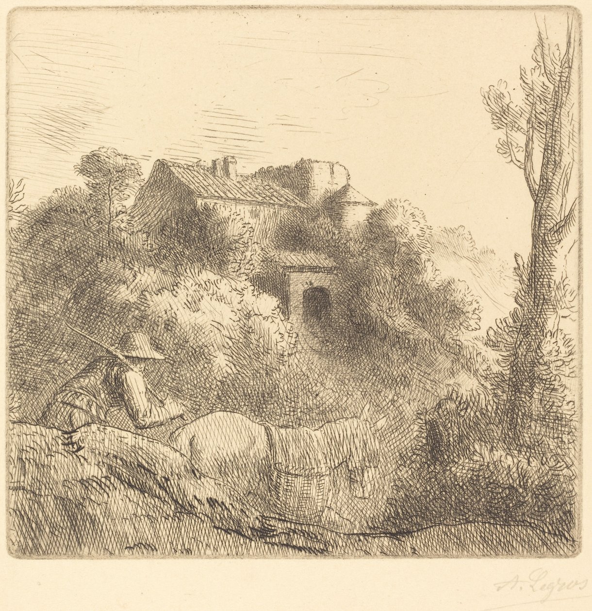Farm on a Hill by Alphonse Legros