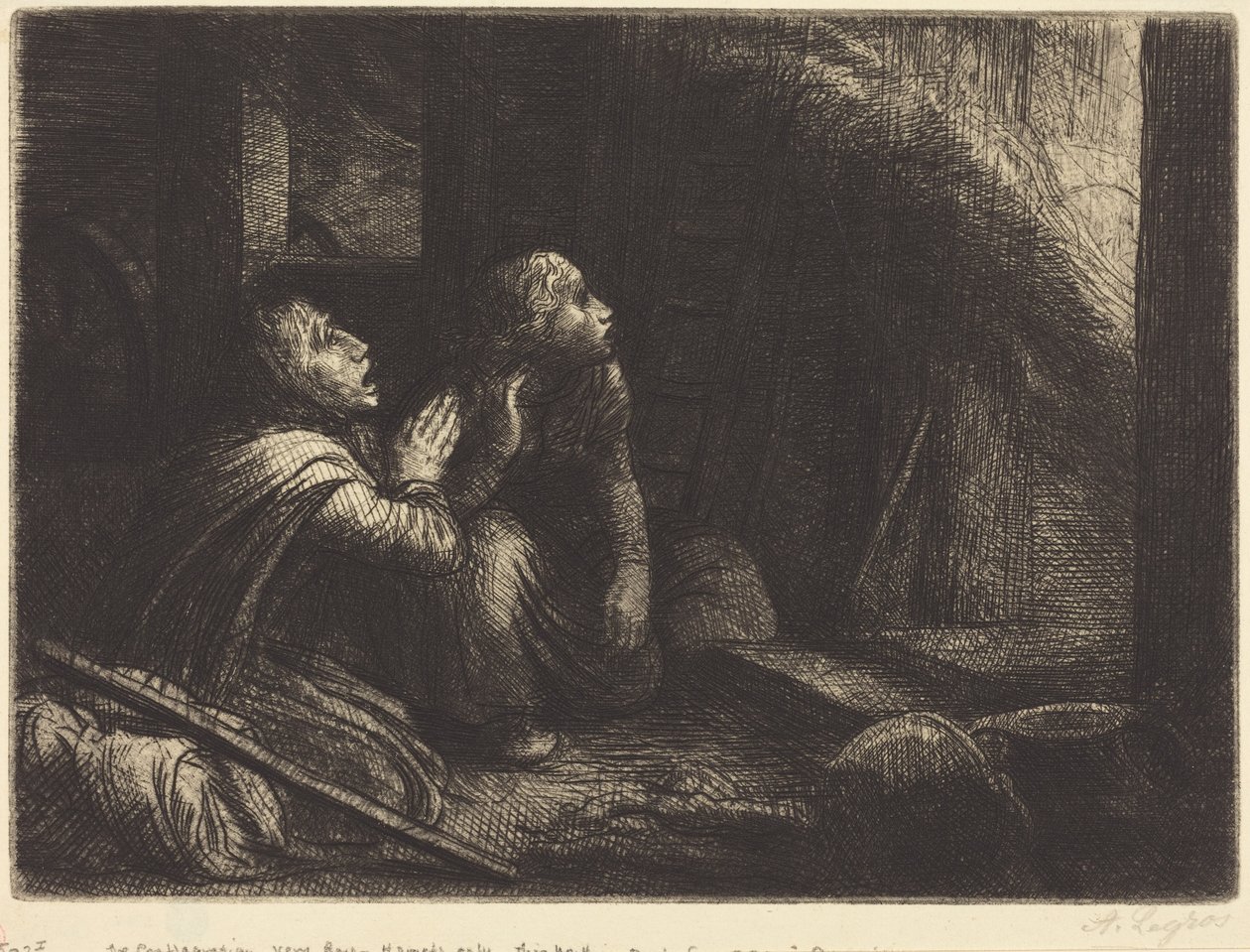 Fire, 3rd Plate by Alphonse Legros