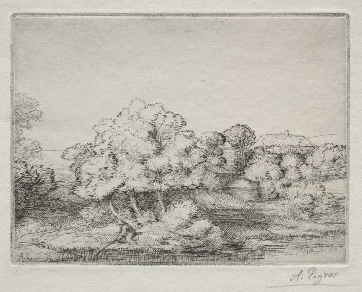 Hamlet near the Lake by Alphonse Legros