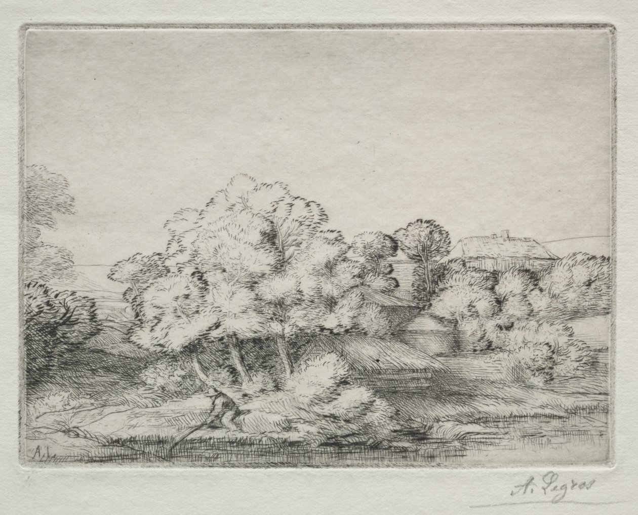Hamlet near the Lake by Alphonse Legros