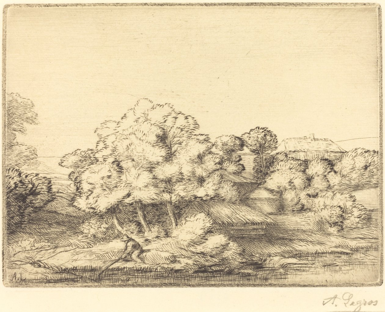 Hamlet near the Lake by Alphonse Legros