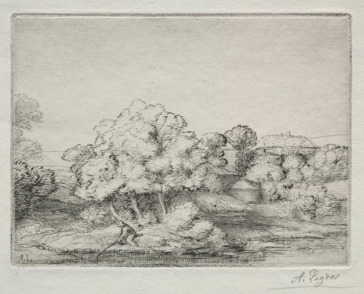 Hamlet Near the Lake by Alphonse Legros