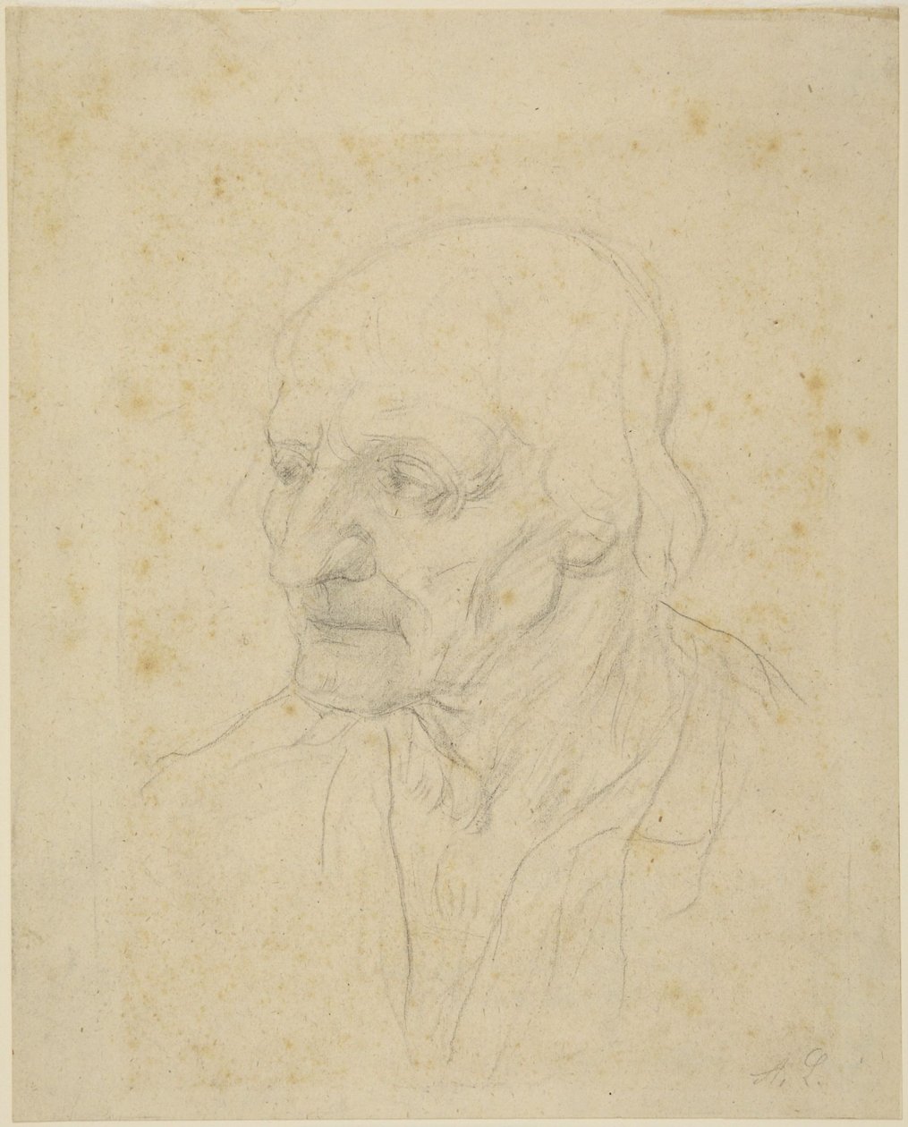 Head of Old Man by Alphonse Legros