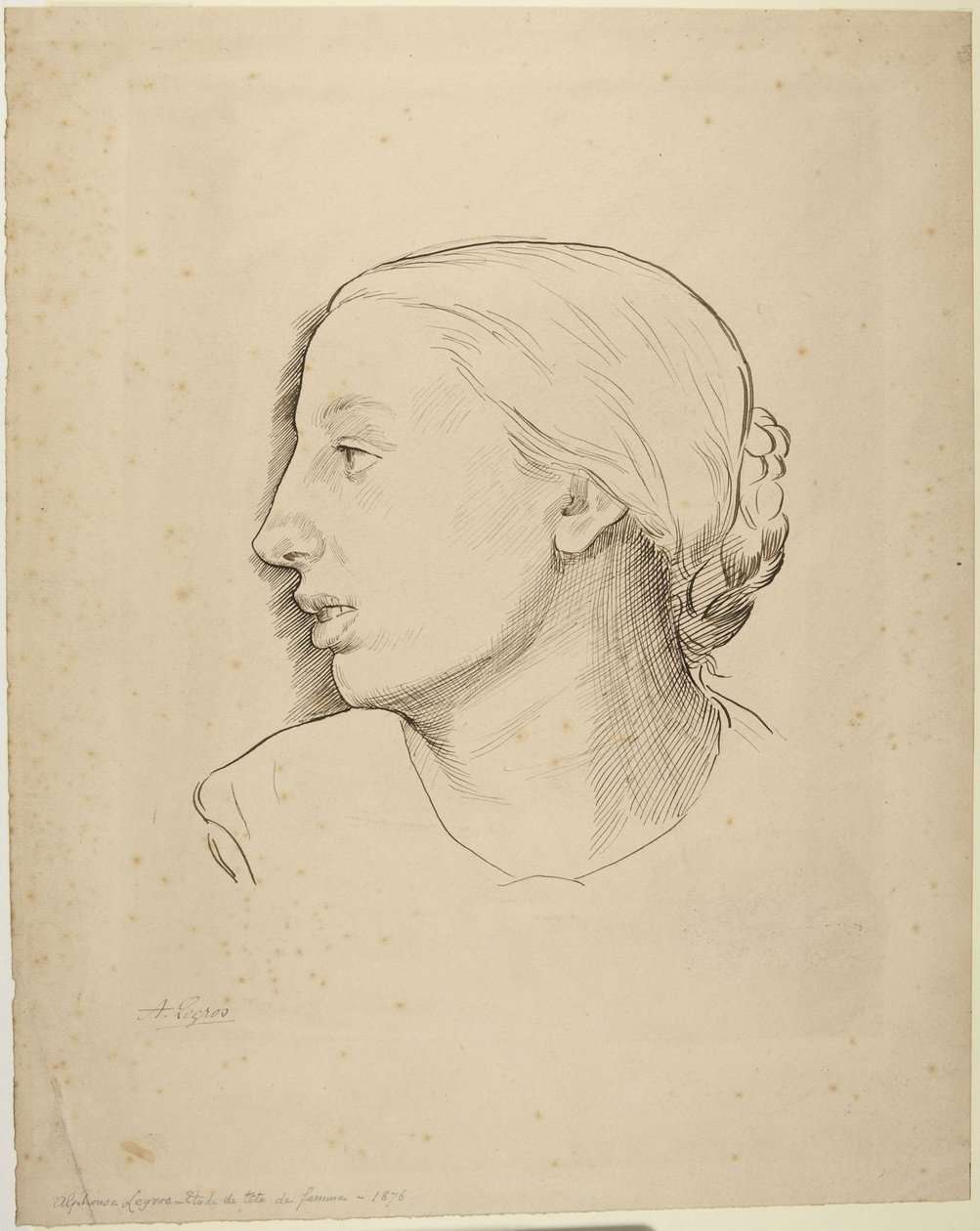 Head of Woman by Alphonse Legros