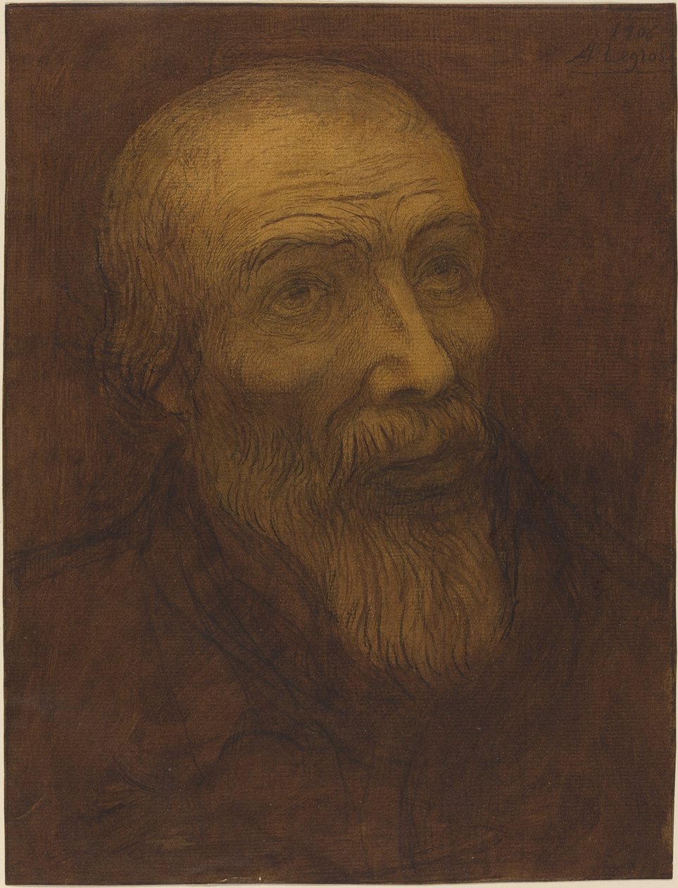 Head of a Bald Man with a Beard by Alphonse Legros