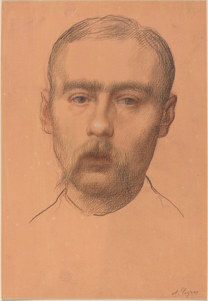 Head of a Man Possible Portrait of Professor E.D. Adams by Alphonse Legros