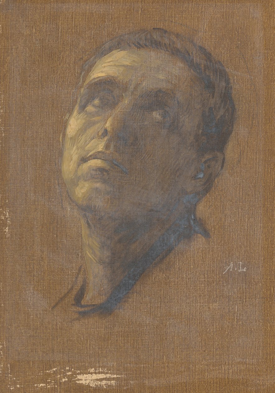 Head of a Man with Upturned Eyes, late 19th-early 20th century by Alphonse Legros
