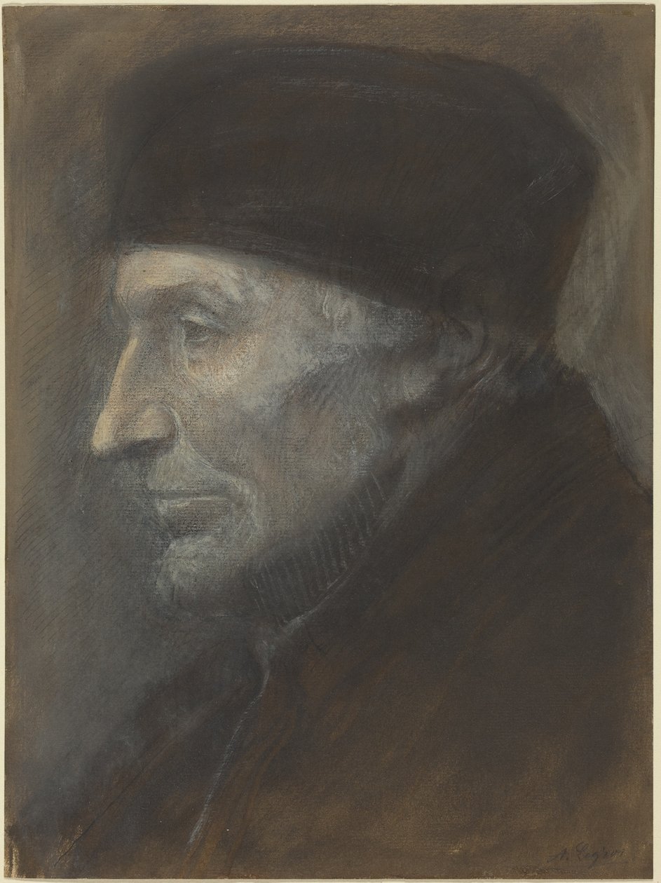 Head of a Man with a Skullcap by Alphonse Legros