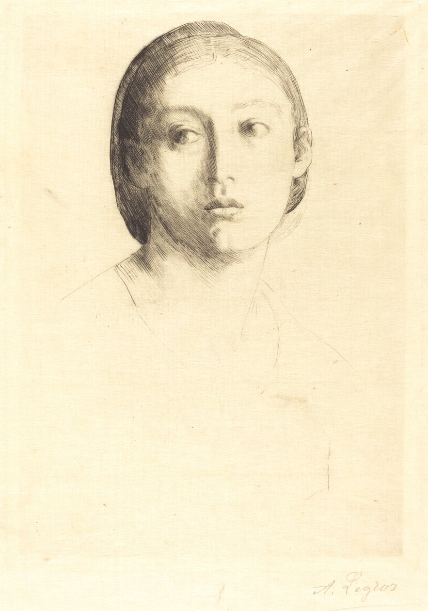 Head of a Young Girl by Alphonse Legros