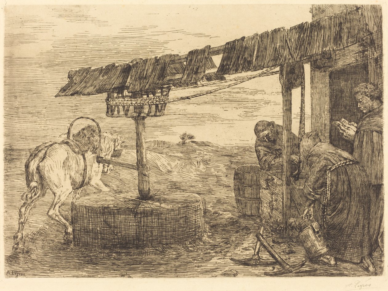 Horse-driven Mill Le manege by Alphonse Legros