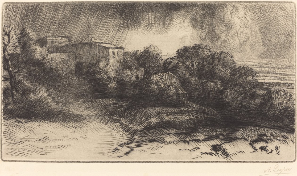 Farm at Brieux in a Storm by Alphonse Legros