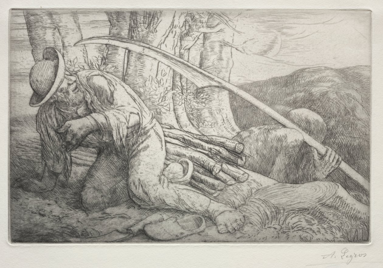 Death and the Woodcutter (5th Plate) by Alphonse Legros