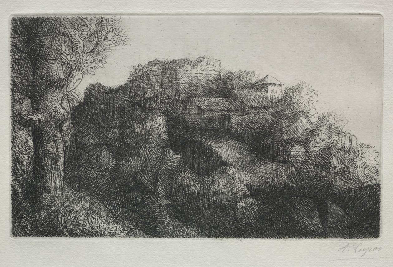 Landscape (with buildings) by Alphonse Legros