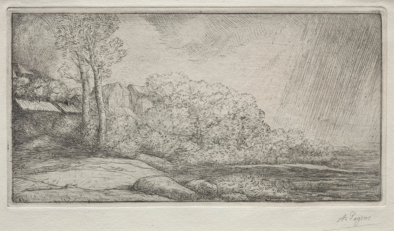 Landscape with Two Trees by Alphonse Legros