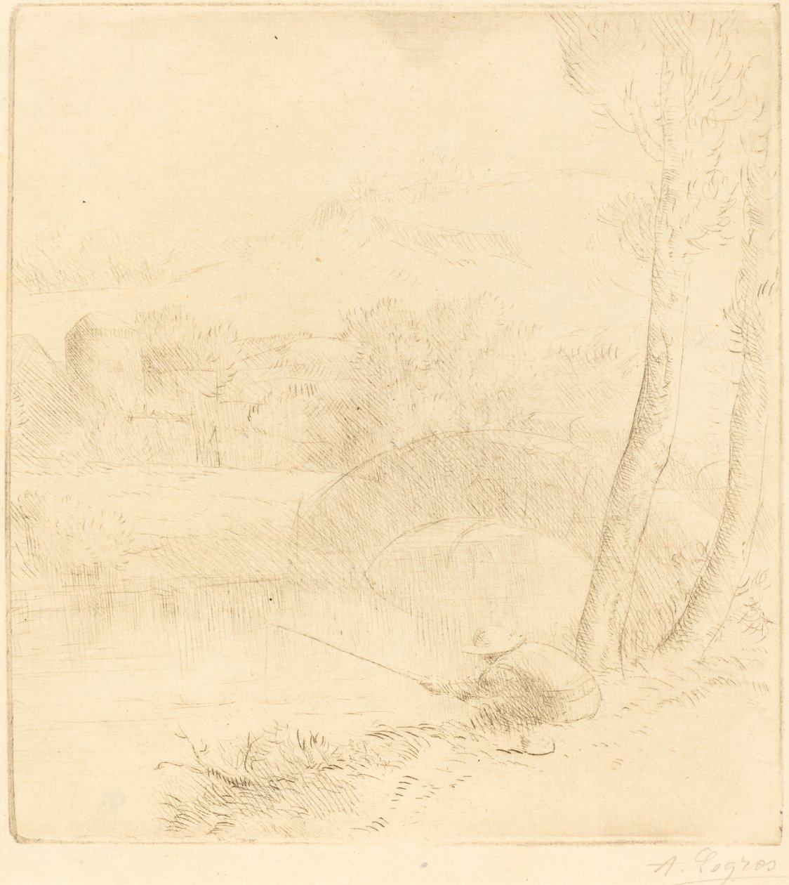 Little Angler by Alphonse Legros