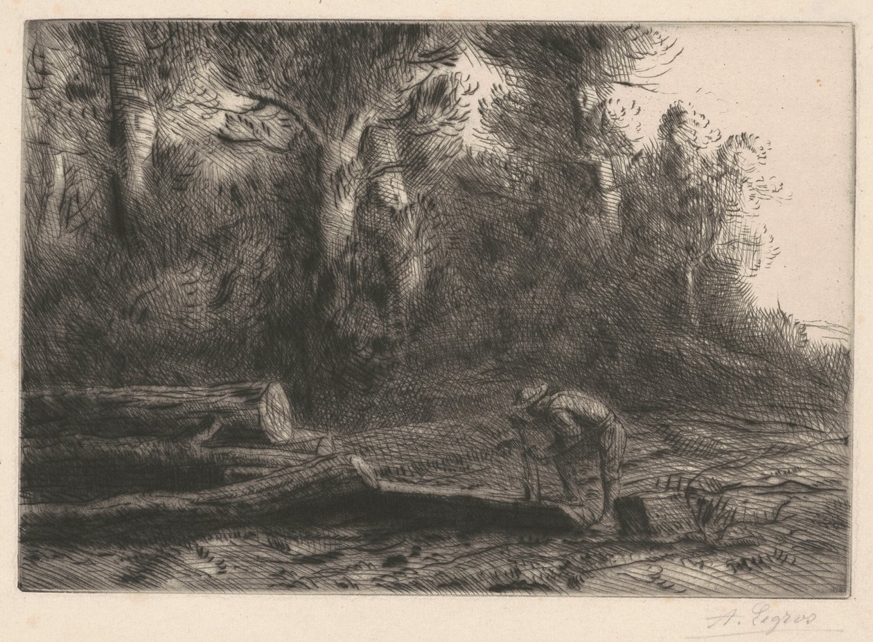 Man Squaring Logs by Alphonse Legros