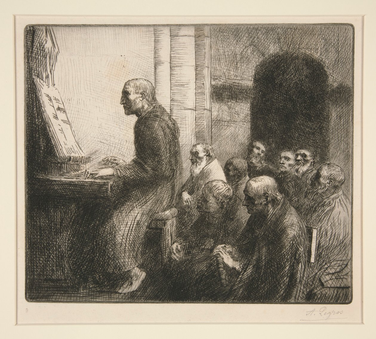 Monk Playing the Organ in Church by Alphonse Legros