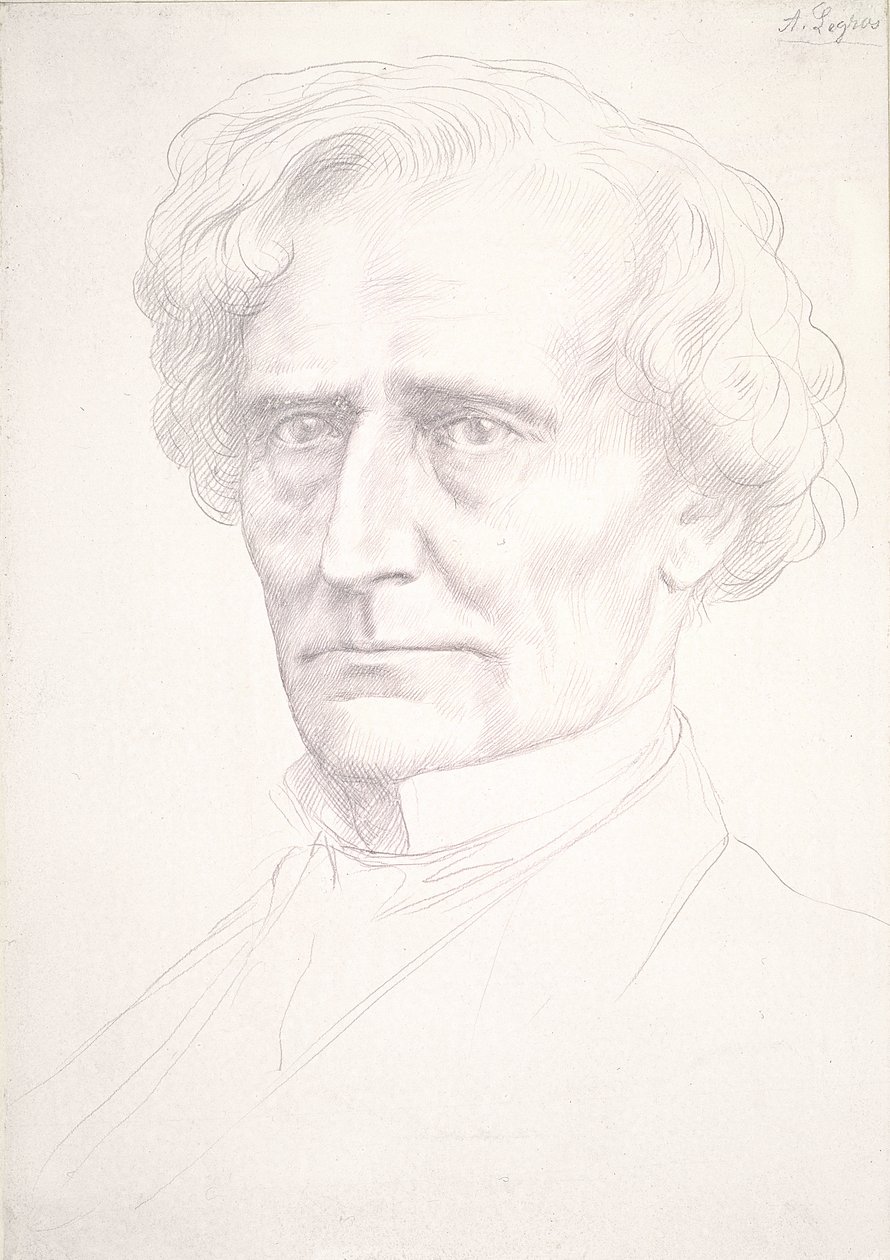 Portrait of Hector Berlioz by Alphonse Legros