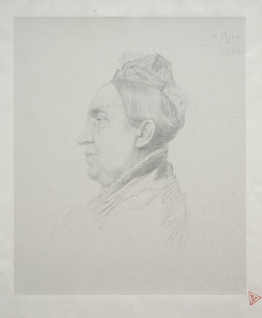 Portrait of Madame Kemp in Profile by Alphonse Legros