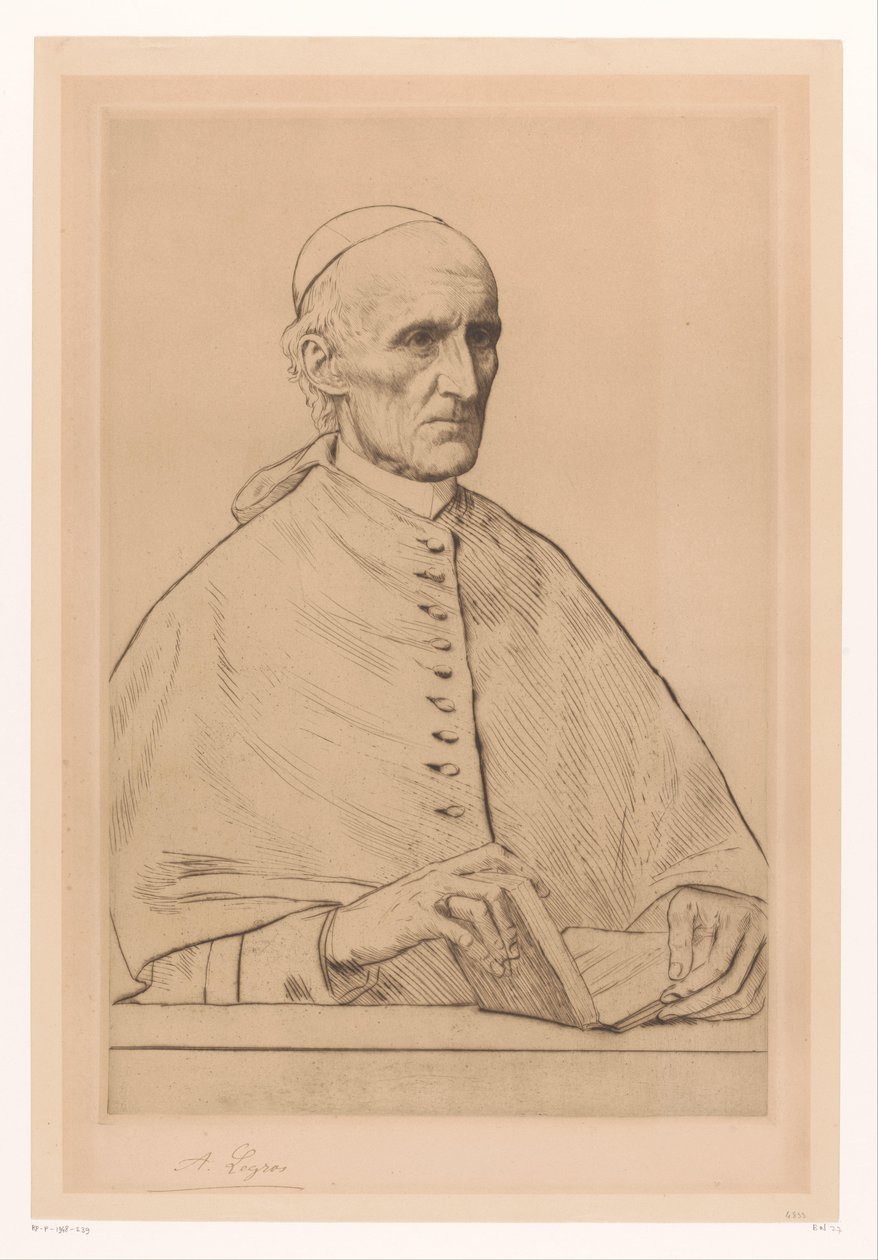 Portrait of Cardinal Henry Edward Manning, Archbishop of Westminster by Alphonse Legros