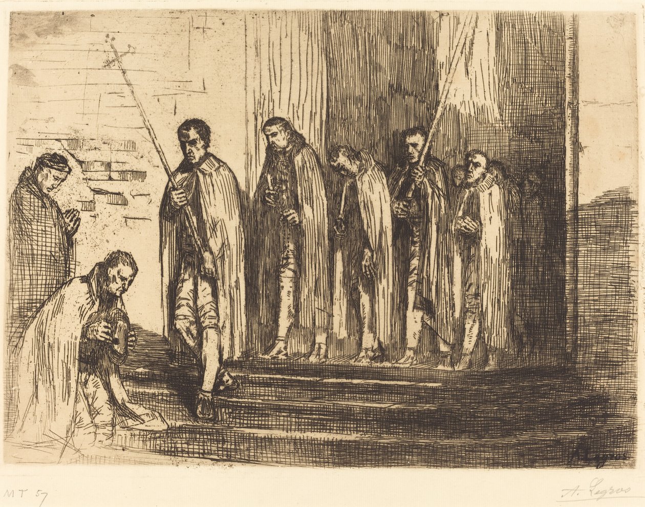 Procession Leaving a Church by Alphonse Legros