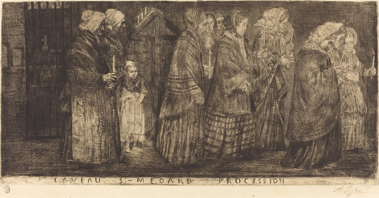 Procession in the Sepulchre of Saint Medard by Alphonse Legros