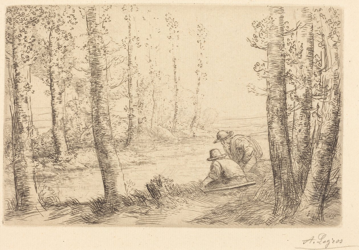 Rest along the Banks of the River by Alphonse Legros