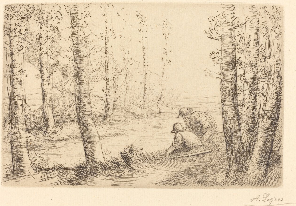 Rest along the Banks of the River by Alphonse Legros