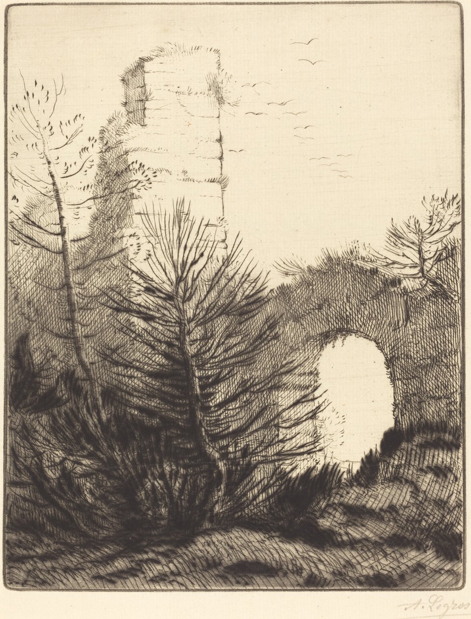 Ruins of a Monastery by Alphonse Legros