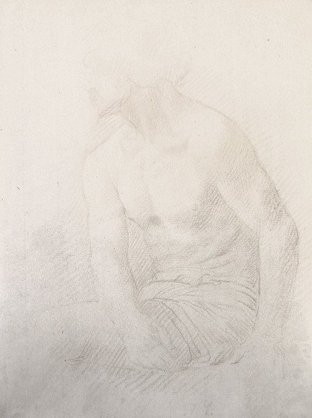 Seated Male Nude by Alphonse Legros